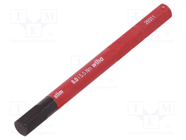 Screwdriver bit; Allen hex key; HEX 6mm; max.5.5Nm; 1kVAC