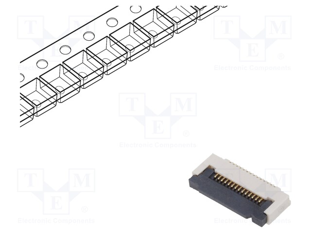 Connector: FFC (FPC); horizontal; PIN: 16; ZIF; SMT; 50V; 0.4A; H: 2mm