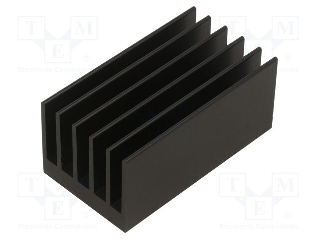 Heatsink: extruded; grilled; universal; black; L: 75mm; W: 41.5mm