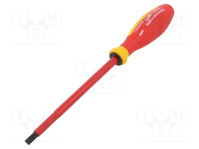 Screwdriver; insulated; slot; 6,5x1,2mm; Blade length: 150mm