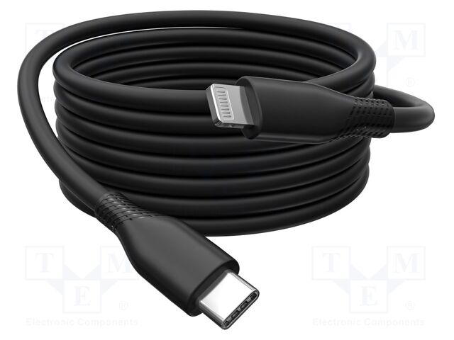 Cable; USB 2.0; Apple Lightning plug,USB C plug; nickel plated