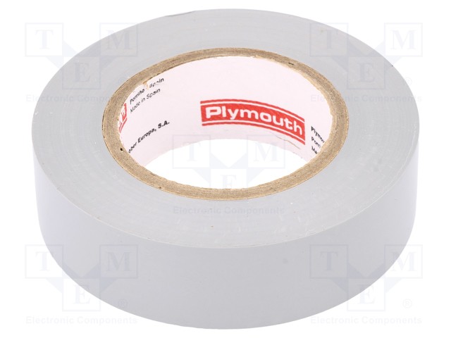 Tape: electrical insulating; W: 19mm; L: 20m; D: 0.13mm; grey; rubber