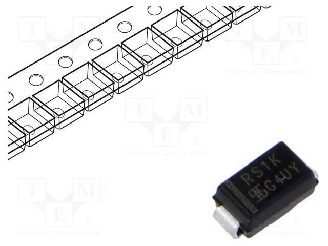 Diode: rectifying; SMD; 800V; 1A; 500ns; SMA; Ufmax: 1.3V; Ifsm: 30A