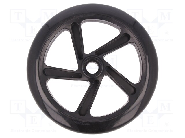 Wheel; black; Pcs: 1; push-in; Ø: 200mm; Plating: polyurethane