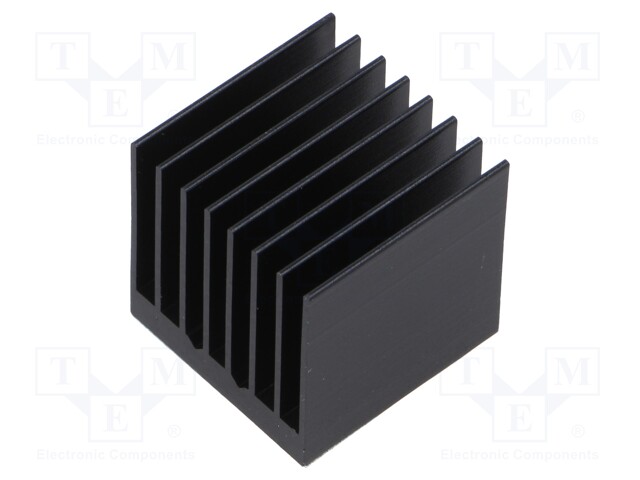 Heatsink: extruded; grilled; BGA; black; L: 25mm; W: 25mm; H: 24.5mm