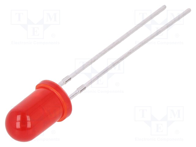 LED; 5mm; red; 80mcd; 30°; Front: convex; Pitch: 2.54mm