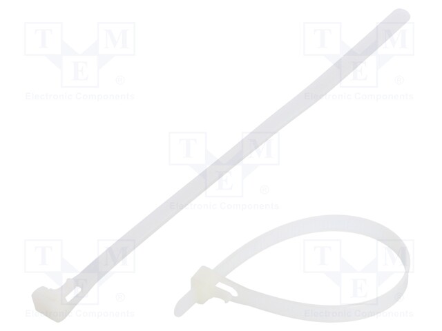 Cable tie; multi use; L: 200mm; W: 7.6mm; polyamide; 222N; natural