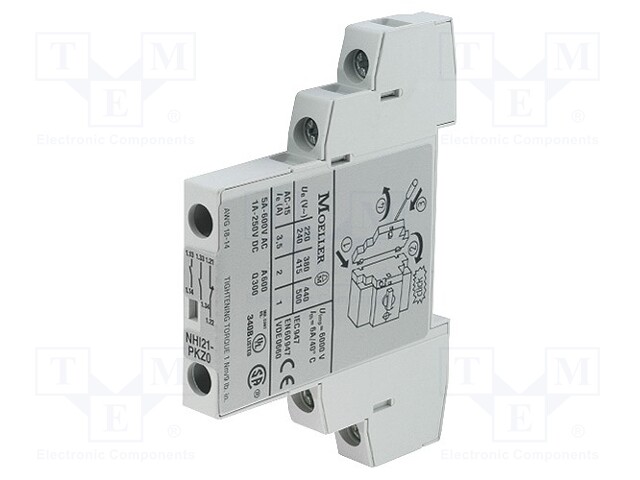 Auxiliary contacts; Auxiliary contacts: NC,NO x2; side