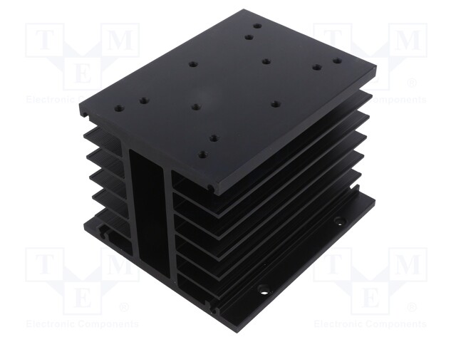 Heatsink: extruded; H; black; L: 100mm; W: 100mm; H: 81mm; aluminium