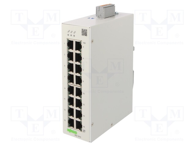 Switch Ethernet; managed; Number of ports: 16; 12÷60VDC; DIN; RJ45