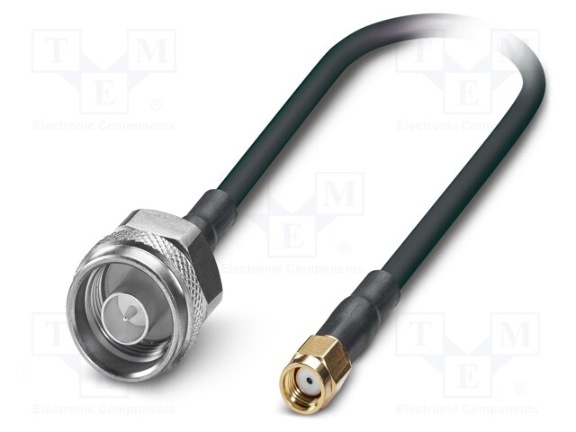 Cable; N male,RP-SMA male; FRNC; shielded connectors; black; 5m