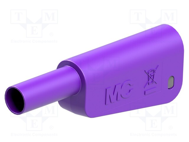 4mm banana; 19A; 1kV; violet; insulated,with 4mm axial socket