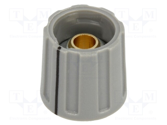 Knob; with pointer; ABS; Shaft d: 6mm; Ø16x15.5mm; grey