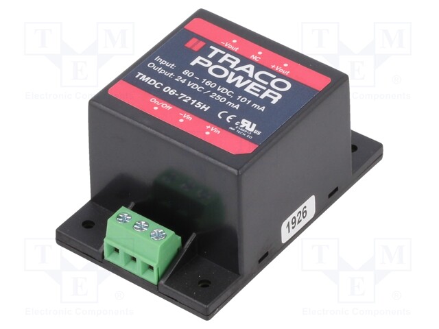 Converter: DC/DC; 6W; Uin: 80÷160V; Uout: 24VDC; Iout: 250mA; 48g