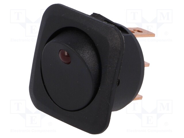 ROCKER; SPST; Pos: 2; OFF-ON; 25A/12VDC; black; LED 12VDC; -20÷85°C