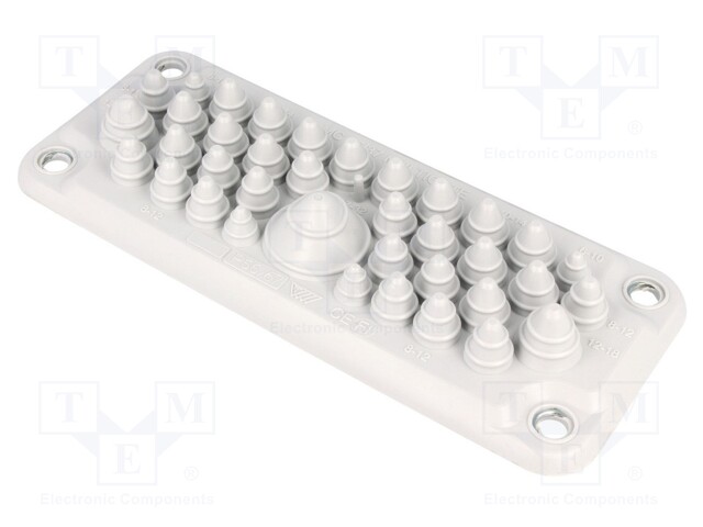 Multigate grommet; light grey; Holes no: 37; -40÷100°C; IP66,IP67