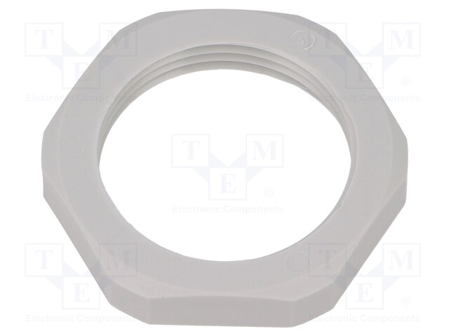 Nut; PG21; polyamide; UL94V-0; D: 7mm; Spanner: 36mm; grey; -40÷100°C