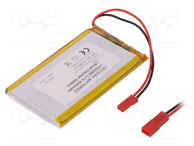 Re-battery: Li-Po; 3.7V; 4000mAh; Leads: cables; 8.5x50.5x80.5mm