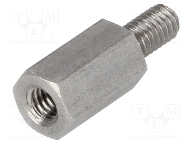 Screwed spacer sleeve; Int.thread: M4; 12mm; Ext.thread: M4