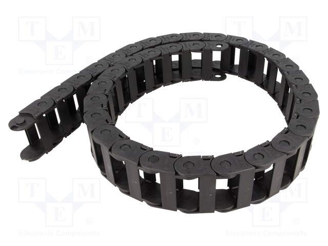 Cable chain; Series: Light; Bend.rad: 100mm; L: 986mm; Colour: black