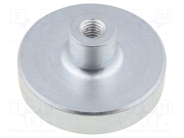 Magnet: permanent; neodymium; H: 7mm; 350N; Ø: 32mm; Thread len: 8mm