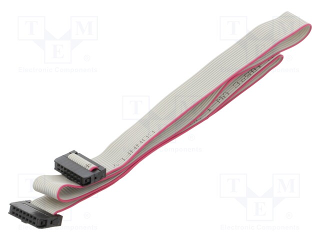 Ribbon cable with IDC connectors; 14x28AWG; Cable ph: 1mm; 0.6m