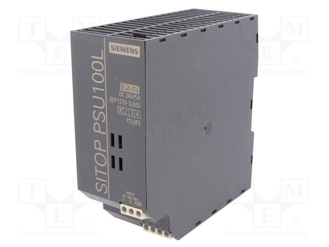 Power supply: switched-mode; 120W; 24VDC; 5A; 93÷131/187÷264VAC