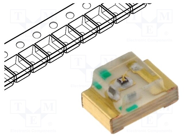 LED; SMD; 0805; yellow; 36÷100mcd; 2x1.25x1.1mm; 120°; 2÷2.5V; 20mA