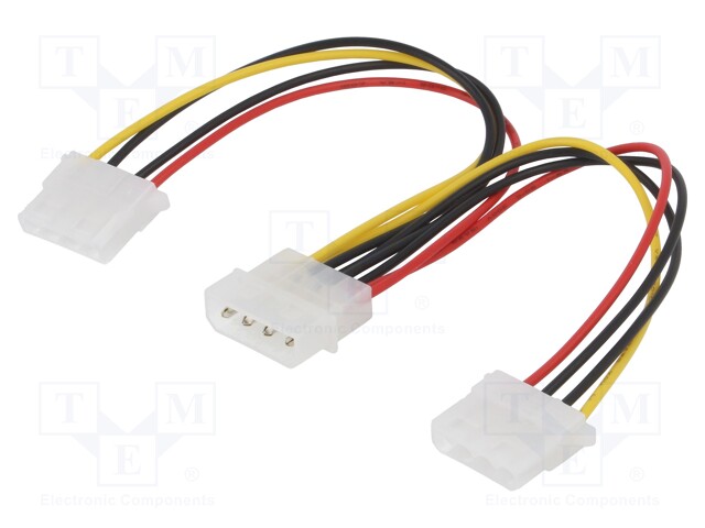 Cable: mains; Molex male,Molex female x2; 0.15m