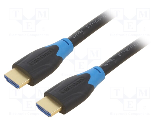 Cable; HDMI 2.0; HDMI plug,both sides; PVC; 0.5m; black; 30AWG