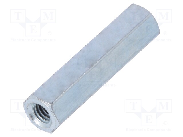 Screwed spacer sleeve; Int.thread: M3; 20mm; hexagonal; steel