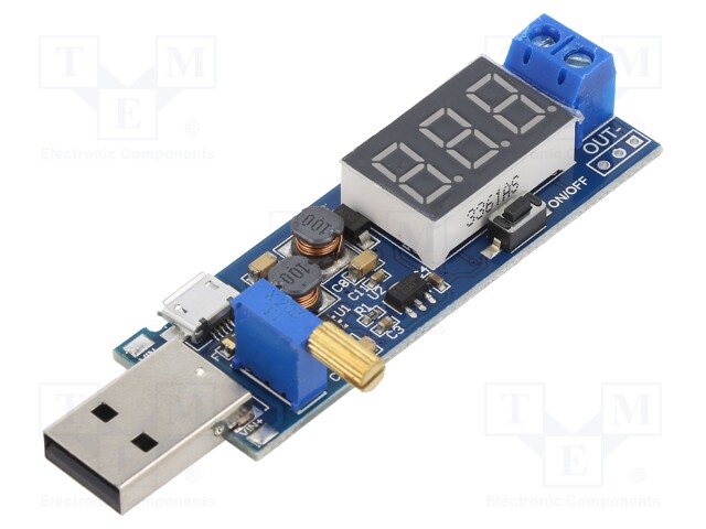 Converter: step up; Micro USB,USB; Uin: 5V; Uout: 1.2÷24V; 3W