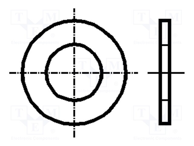 Washer; round; M4; D=9mm; h=0.8mm; aluminium; DIN: 125A; ISO: 7089