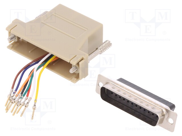 Adapter; D-Sub 25pin plug,RJ45 socket