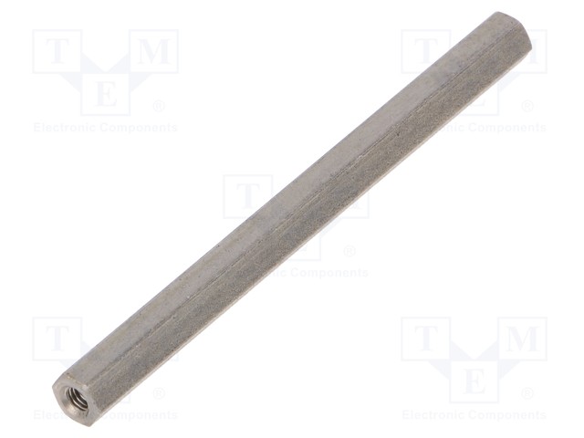 Screwed spacer sleeve; Int.thread: M3; 70mm; hexagonal