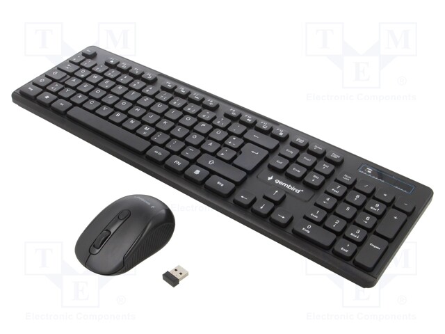 Keyboard and optical mouse; black; USB A; No.of butt: 3; 10m