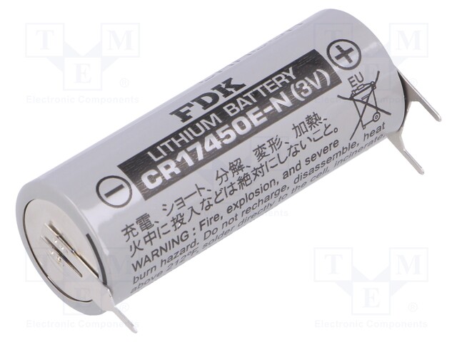 Battery: lithium; 3V; 4/5A,CR8L; 3pin,positive pole:  2pin