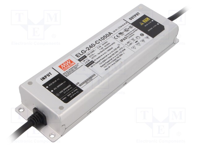 Power supply: switched-mode; LED; 239.4W; 114÷228VDC; 525÷1050mA