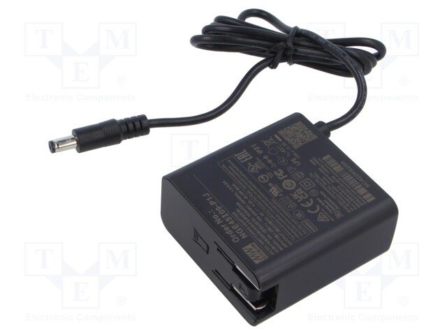 Power supply: switched-mode; plug; 9VDC; 4.5A; 40.5W; Out: 5,5/2,1