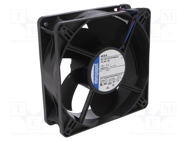 Fan: DC; axial; 119x119x38mm; 240m3/h; 50dBA; ball bearing; 4300rpm