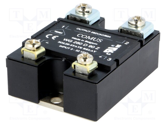 Relay: solid state; Ucntrl: 3÷32VDC; 90A; 24÷280VAC; -20÷80°C