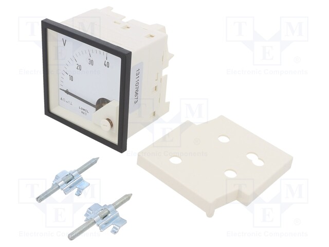 Meter; on panel; analogue; 0÷40V; Class: 1,5; IP52; Length: 61mm