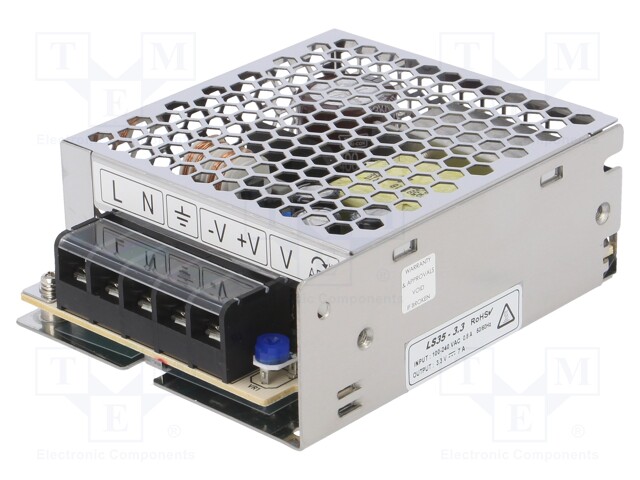 Power supply: industrial; single-channel,universal; 35W; 3.3VDC