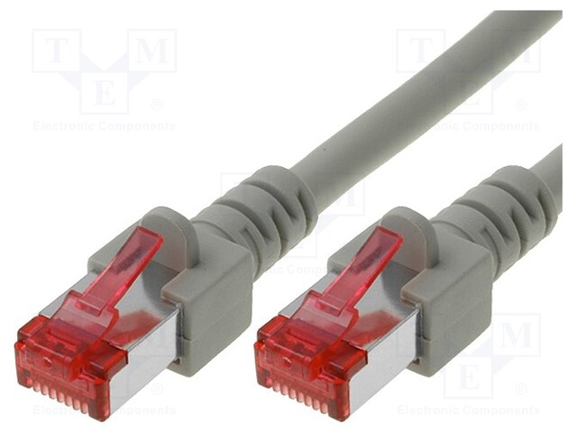 Patch cord; S/FTP; 6; stranded; Cu; LSZH; grey; 5m; 27AWG