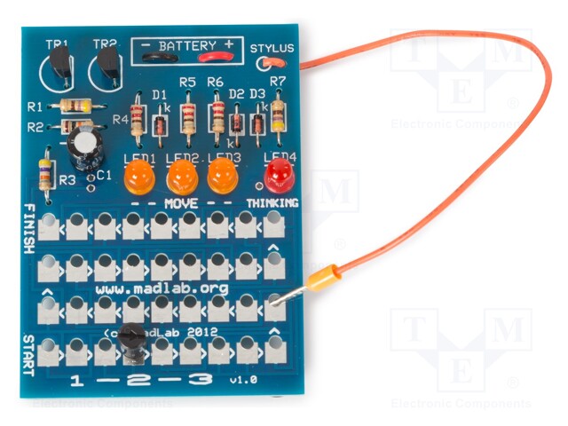 1-2-3; Power supply: battery 9V x1; 70x50x16mm