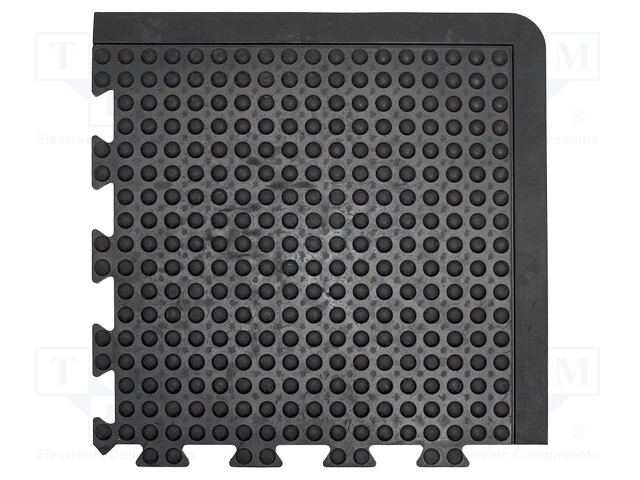 Anti fatigue mat; Width: 0.5m; L: 0.5m; Mat: rubber; Colour: black