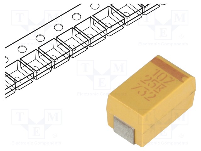 Capacitor: tantalum; low ESR; 100uF; 25VDC; Case: X; 2917; ESR: 150mΩ