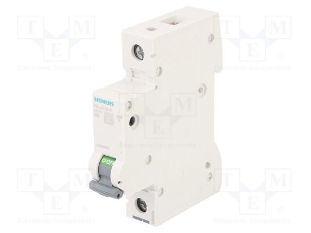 Circuit Breaker, MCB, 5SL4, 1P, 10 kA, 400 V, 6 A