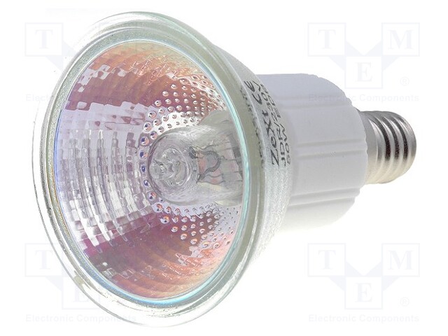 Filament lamp: halogen; 230VAC; 50W; E14; JDR; 580lm; 38°