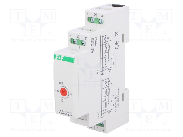 Staircase timer; IP20; 230VAC; DIN; 10A; -20÷50°C; Range: 30s÷10min